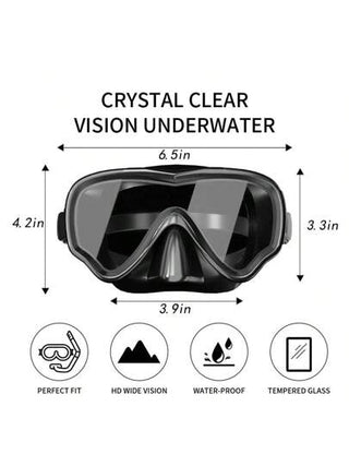 قناع سباحة بانورامي Hd كامل الوجه للكبار 1 قطعة مضاد للغبار والضباب ومع Mas دايف الزجاج المقسى مع غطاء الأنف للغطس والغطس والسباحة
