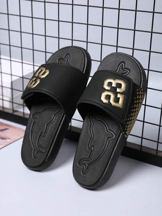 حذاء شبابي صيفي للرجال، صندل خارجي رياضي وعارض منقوش و بشريط كاشف و مضادة للانزلاق