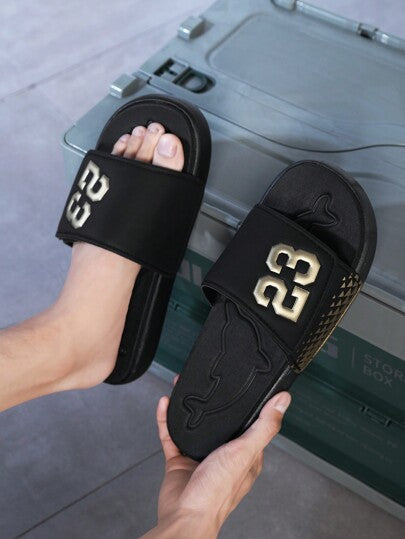 حذاء شبابي صيفي للرجال، صندل خارجي رياضي وعارض منقوش و بشريط كاشف و مضادة للانزلاق