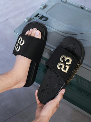 حذاء شبابي صيفي للرجال، صندل خارجي رياضي وعارض منقوش و بشريط كاشف و مضادة للانزلاق