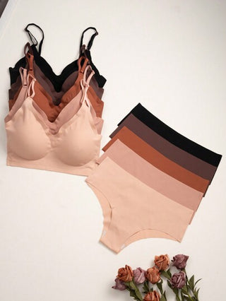 Shein Underwear&Sleepwear Basics طقم صدرية آمنة وممتعة بوسادات قابلة للإزالة 10قطع, صيفي