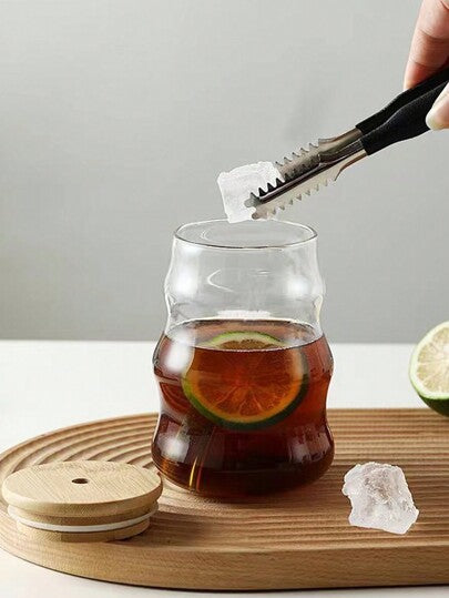 كوب قهوة زجاجي سعة 550مل (بدون قش)، كوب زجاجي شكلة متموج إبداعي، كوب قهوة جمالي، كوب عصير صيفي، كأس مشروبات باردة شفافة، إناء شراب فريد بتصميم بسيط، مثالي لتناول القهوة المثلجة وشاي الحليب والمياه، لاستخدام المنزل والمكتب، هدية رائعة لعيد الأم هدية...