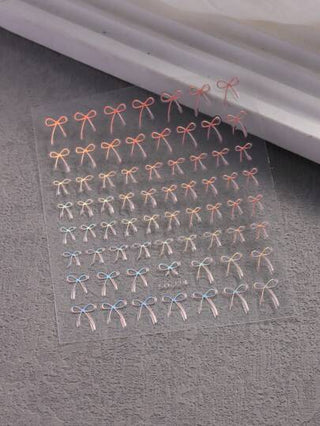 قطعتان ملصقات أظافر بخطوط الأربطة ذهبية اللون بتقنية الليزر ثلاثية الأبعاد زخرفة أظافر رقاقات أربطة وأزهار لطيفة