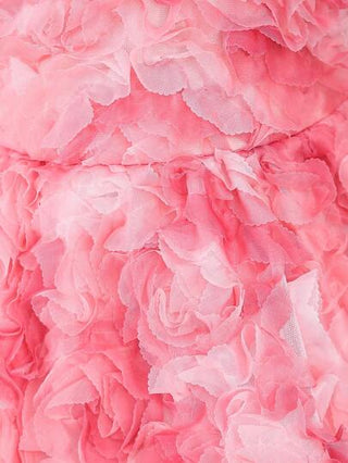SHEIN Glamorique Kids فستان حفلة أطفال الأناث بأكمام منتفخة وردية بخامة مزخرفة بأزهار