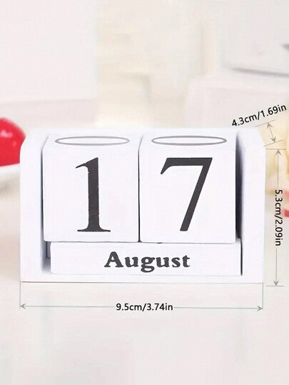 تقويم خشبي متواصل - بلوك خشبي أنيق مع عرض التاريخ اليومي، مناسب لديكور مكتب، دراسة، متجر، بار، منزل ومدرسة ، عيد الميلاد، قطعة واحدة