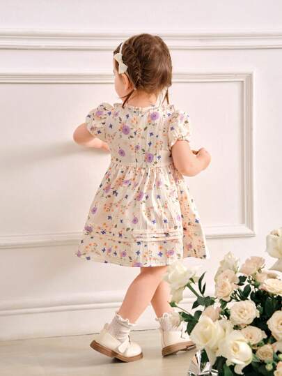 فساتين بيبي Souflis Souflis فستان زهري جميل على طراز كوري للرضع الإناث