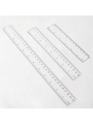 أدوات مكتبية ومدرسية مجموعة من 3 قطع مسطرة شفافة لقياس البوصة والسنتيمتر أداة قياس لوازم مدرسية (30/12) بوصة (20/8) بوصة (15/6) بوصة