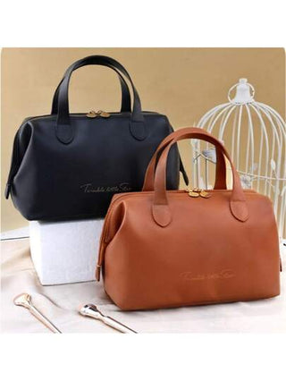 حقيبة مستحضرات التجميل ذات السعة الكبيرة والطراز الفرنسي، حقيبة يد ذات تصميم جديد، جودة عالية من الجلد الصناعي الفاخر، حقيبة تخزين فسيحة، منظم للأدوات والمستلزمات وقطع المناكير السفرية، هدايا ملحقات مزودة بسوستة