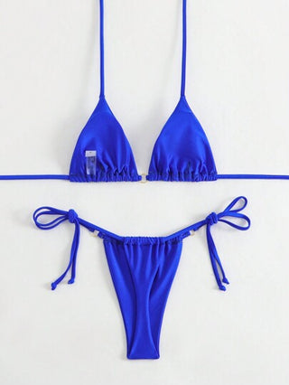 Swim Basics نساء مجموعة بيكيني تهتز بلون سادة وشريط للعطلات, مجموعة بيكيني مثيرة، شاطئ الصيف