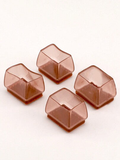 أثاث مكتبي حامي الأرضيات الرباعي لأرجل الكرسي 4 قطع ، أغطية أرجل كرسي سيليكونية مستطيلة ، حصيرة صغيرة للأرضيات ، تقليل الضوضاء ، ملحقات الأثاث