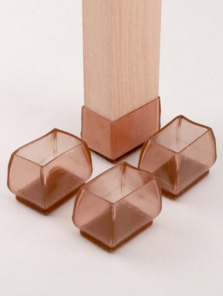 أثاث مكتبي حامي الأرضيات الرباعي لأرجل الكرسي 4 قطع ، أغطية أرجل كرسي سيليكونية مستطيلة ، حصيرة صغيرة للأرضيات ، تقليل الضوضاء ، ملحقات الأثاث