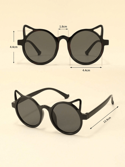 2 زوج من النظارات الشمسية الموضة للأطفال مقاس موحد، بإطار على شكل عين القطة، لارتداء خارج المنزل