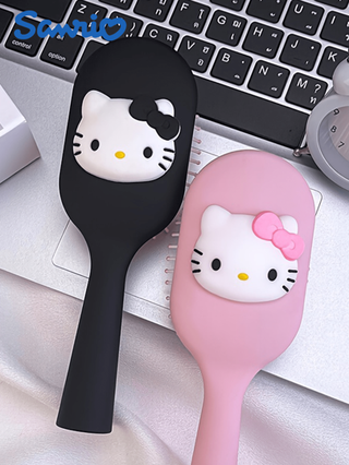 Sanrio قطعة واحدة، مشط شعر سادة بتصميم هالو كيتي وكوروني، فرشاة شعر كرتونية مريحة للتدليك، لون عشوائي، أسنان مشط قابلة للتعديل