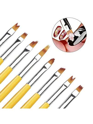 طقم فرش الأظافر 8قطع, أدوات تصميم فن الأظافر, فرشاة جل بناء الأظافر, قلم رسم أكريليك احترافي للأظافر, فرشاة فن الأظافر للعناية بالأظافر في صالون المنزل