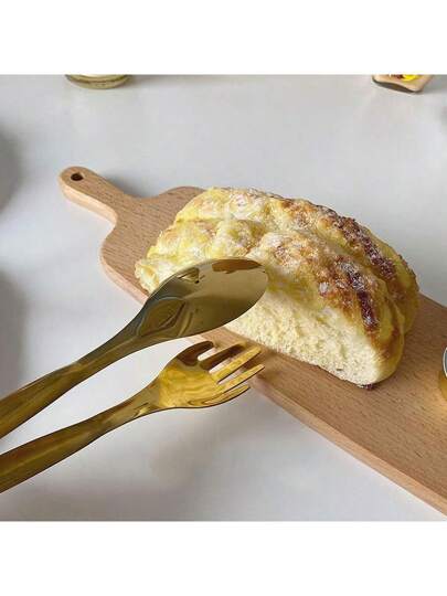 ملقط تقديم ملعقة شوكة ملقط تقديم صغير من الفولاذ المقاوم للصدأ لتقديم الطعام أو السلطة أو المخبوزات في البوفيه وإكسسوارات المطبخ