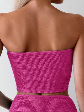 طقم تانكيني حريمي Swim Chiccia مجموعة تانكيني مثلثة الشكل نصف كم نسائي بنسيج صلب للشاطئ في الصيف