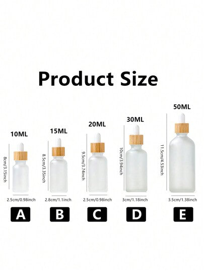 1 قطعة قنينة زجاجية مع قطارة من 5 إلى 100 مل للزيوت العطرية، حاوية مع غطاء خيزران، زجاجات فارغة للمستحضرات الجمالية ،ملحقات للتخزين المحمول