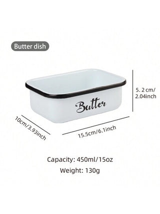 طبق الزبد الحديدي البسيط مع غطاء من البامبو والسكين، وعاء الجبن، المطبخ، هدايا عيد الميلاد