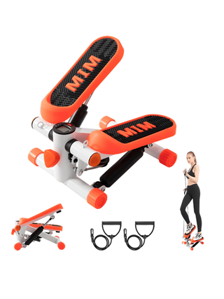 ستيبر صغير للتمارين، درج ستيبر مع أربطة مقاومة وحساب السعرات الحرارية، جهاز خطى صحي ولياقة للمنزل والمكتب