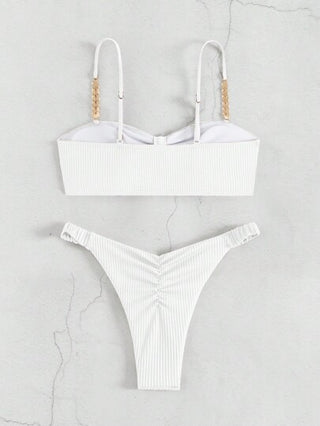 Swim Basics مجموعة بيكيني جذابة للنساء مع لباس سباحة منفصل، نسيج خاص