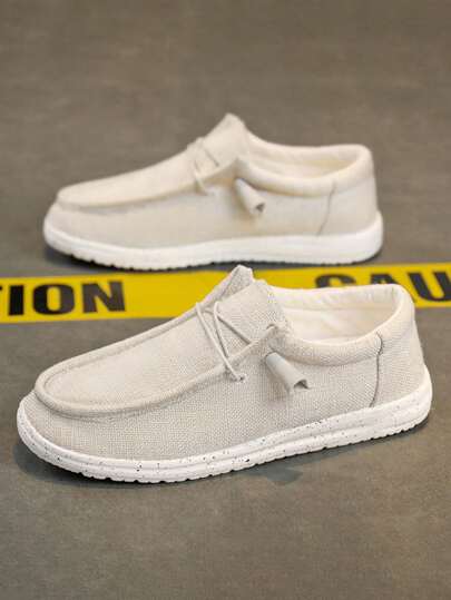 أحذية رياضية كاجوال للرجال، موديل كاحذية لفيف للخروج والعمل، تنفس وخفيفة الوزن من قماش للربيع والخريف