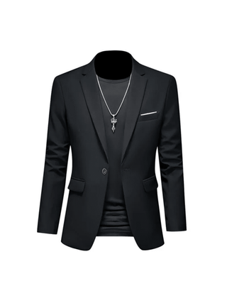 جاكيت وبنطلون (بدلة) رجالية بلون صلب، بزي رسمي عملي كاجوال للمكتب  مجموعة رجالية مؤلفة من قطعتين: بدلة رجالية رسمية وبنطلون بليزر وسروال أنيق مقاس كبير للعريس في حفل الزفاف