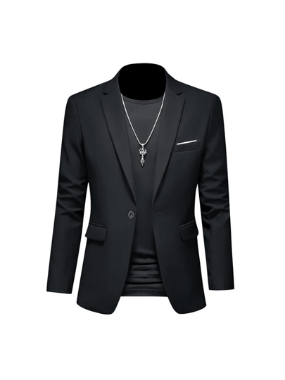 جاكيت وبنطلون (بدلة) رجالية بلون صلب، بزي رسمي عملي كاجوال للمكتب  مجموعة رجالية مؤلفة من قطعتين: بدلة رجالية رسمية وبنطلون بليزر وسروال أنيق مقاس كبير للعريس في حفل الزفاف