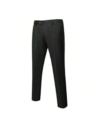 جاكيت وبنطلون (بدلة) رجالية بلون صلب، بزي رسمي عملي كاجوال للمكتب  مجموعة رجالية مؤلفة من قطعتين: بدلة رجالية رسمية وبنطلون بليزر وسروال أنيق مقاس كبير للعريس في حفل الزفاف