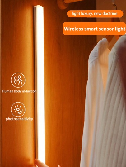 شريط إضاءة USB دافئ بحساس حركة بوصة واحدة 10/20/30/50 مع LED - مثالي للمطبخ، خزانة الملابس والممر ، شريط إضاءة LED لاسلكي بحساس حركة لإضاءة المنزل تحت الخزانة ، مصباح ليلي مغناطيسي قابل للشحن للممر و المطبخ والخزانة والرفوف والغرف ، للديكور