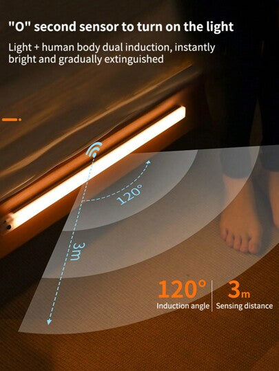 شريط إضاءة USB دافئ بحساس حركة بوصة واحدة 10/20/30/50 مع LED - مثالي للمطبخ، خزانة الملابس والممر ، شريط إضاءة LED لاسلكي بحساس حركة لإضاءة المنزل تحت الخزانة ، مصباح ليلي مغناطيسي قابل للشحن للممر و المطبخ والخزانة والرفوف والغرف ، للديكور