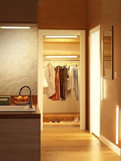 شريط إضاءة USB دافئ بحساس حركة بوصة واحدة 10/20/30/50 مع LED - مثالي للمطبخ، خزانة الملابس والممر ، شريط إضاءة LED لاسلكي بحساس حركة لإضاءة المنزل تحت الخزانة ، مصباح ليلي مغناطيسي قابل للشحن للممر و المطبخ والخزانة والرفوف والغرف ، للديكور