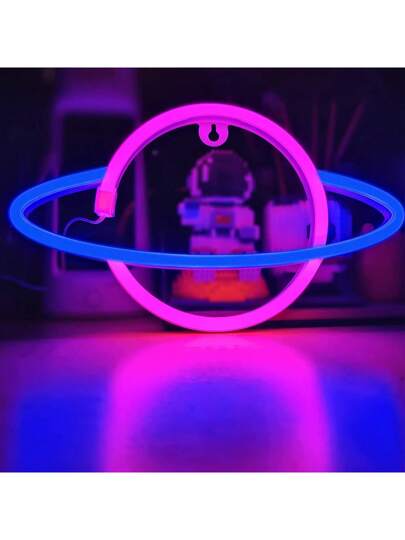 إضاءة بلانيت نيونية، لافتة حائطية LED بالبطارية واليو إس بي، أضاءة جدارية مزينة لغرفة النوم، الحفلات، الأعراس، غرف الأولاد والبنات وديكور البار