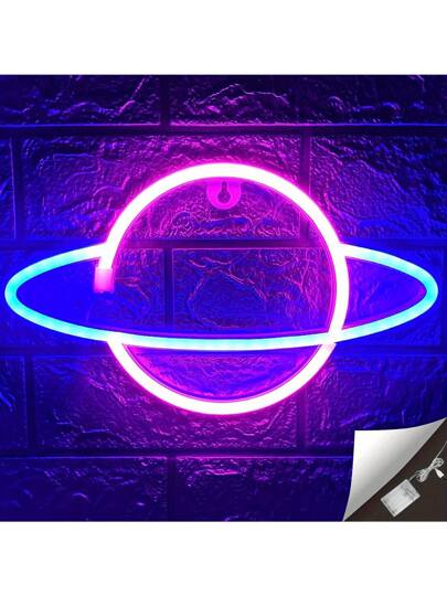 إضاءة بلانيت نيونية، لافتة حائطية LED بالبطارية واليو إس بي، أضاءة جدارية مزينة لغرفة النوم، الحفلات، الأعراس، غرف الأولاد والبنات وديكور البار