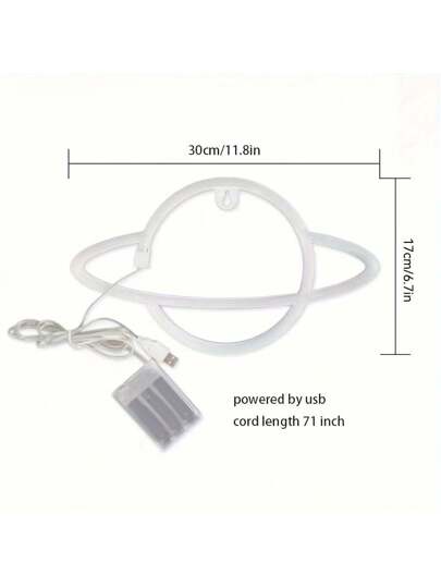 إضاءة بلانيت نيونية، لافتة حائطية LED بالبطارية واليو إس بي، أضاءة جدارية مزينة لغرفة النوم، الحفلات، الأعراس، غرف الأولاد والبنات وديكور البار