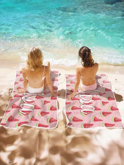 قطعة واحدة من منشفة الشاطئ المخصصة، منشفة الشاطئ المخصصة باسم، البرتقال والفراولة وبطيخ ، مقاس 70*140 سم ، 80*130 سم، مثالية للسفر والاستخدام في الشاطئ والسباحة والجيم واليوغا، اكسسوارات الشاطئ، مثالية للرجال والنساء، هدية عيد ميلاد أو ذكرى أو لعيد...