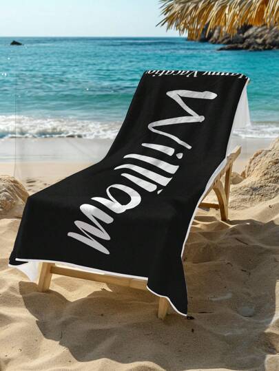 قطعة واحدة منشفة شاطئ مخصصة، منشفة شاطئ مخصصة بالاسم، منشفة بسيطة، 70*140 سم، 80*130 سم، مثالية للاستخدام في الخارج في الشاطئ والسفر والسباحة واللياقة البدنية واليوجا، اكسسوارات الشاطئ، مثالية للرجال والنساء، هدية عيدية، هدية عيد الأم، هدية عيد...