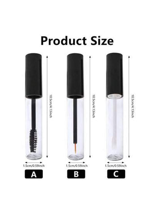 1 قطعة أنبوب فارغ أسود لمسكرة، أنابيب لخط العين وبلسم الشفاه، حاوية لكريم الرموش، ملحقات محمولة للتخزين