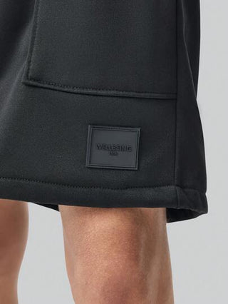 Manfinity Hypemode شورت رياضي رجالي فضفاض بجيوب واسعة أحادي اللون، مطبوع برسوم حرفية بسيطة، هدية مناسبة للزوج أو الحبيب