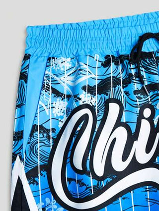 ROMWE MEN Street Life شورتات منسوجة مطبوعة بالخطوط للجامعة للرجال، مناسبة للربيع والصيف، المدرسة