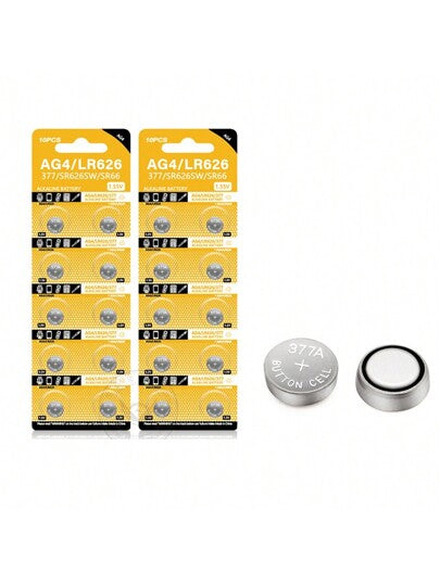 بطارية ساعة قلوية AG4 LR626 1.55 فولت عالية الجودة 377 SR626 177 626A 377A CX66W للساعة الصغيرة، الآلة الحاسبة، مفتاح السيارة وأزرار الساعات