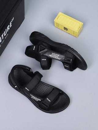 صنادل رجالية، شبشب عصري أسود عارض، للطلاب