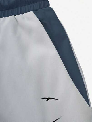 شورت رجالي كاجوال، شورت الشاطئ والأنشطة الخارجية الكاجوال الكولونيا ، طباعة رقمية ثلاثية الأبعاد بتدرج لون أومبري لأشجار جوز الهند ، شريط ربط ، مناسب للتنزه والسباحة، طراز هاواي