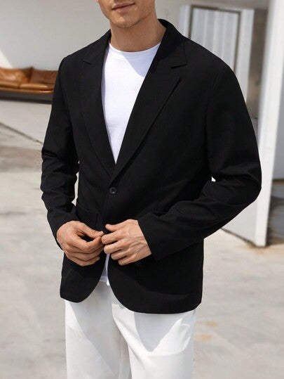 Manfinity Bizformal جاكيت بدلة رجالية عصرية بلون سادة