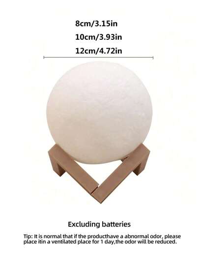 مصباح بتصميم ثلاثي الأبعاد للقمر مطبوع بالليزر يحتوي على قواعد بلاستيكية قطعة واحدة، مناسب للأعياد، والحفلات، والديكور المنزلي، وعيد الحب، إلخ.