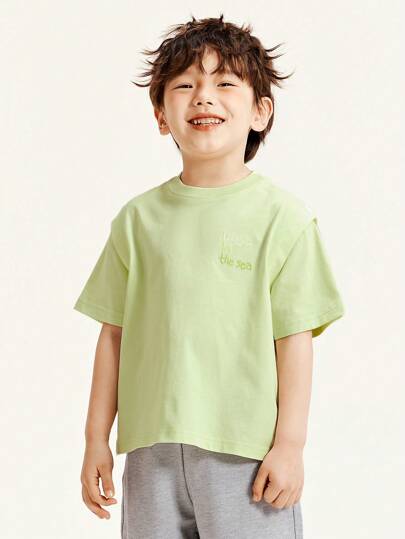 mini bala ملابس علوية أطفال قصير الأكمام مناسب للصيف، ماص للرطوبة وجاف سريع، ناعم وعملي للأطفال