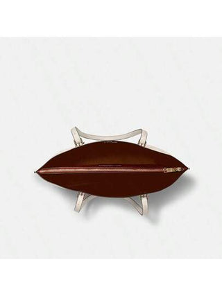 Coach حقيبة يد جلدية كبيرة للنساء ، ذات تصميم كلاسيكي رجعي، ذات شعار عربة "Mollie 34"، مناسبة للتسوق والحمل على الكتف، لون بني داكن مزين بزخرفة أزهار قديمة