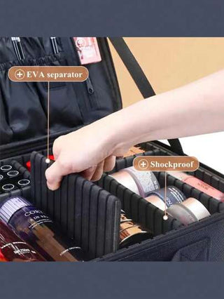 حقيبة مستحضرات تجميل جديدة من قماش الأكسفورد للنساء، واسعة السعة ومقاومة للماء، علبة مستحضرات تجميل للسفر، منظم للمستلزمات ، هدايا للضرورات ، اكسسوارات السحاب المناسبة للاظافر