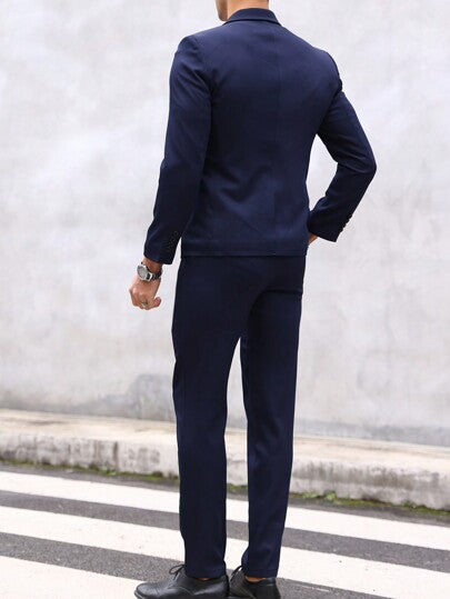 Manfinity Mode بدلة كاجوال رجالية أعمال أحادية الصدر