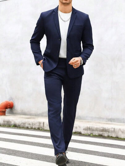 Manfinity Mode بدلة كاجوال رجالية أعمال أحادية الصدر