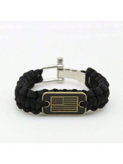 1 سوار باراكورد من النجاة بتصميم الكمفلاج ومزين بعلم الولايات المتحدة الأمريكية - هدية مثالية لعيد الأب للرجال، محبي الأنشطة الخارجية والعسكريين